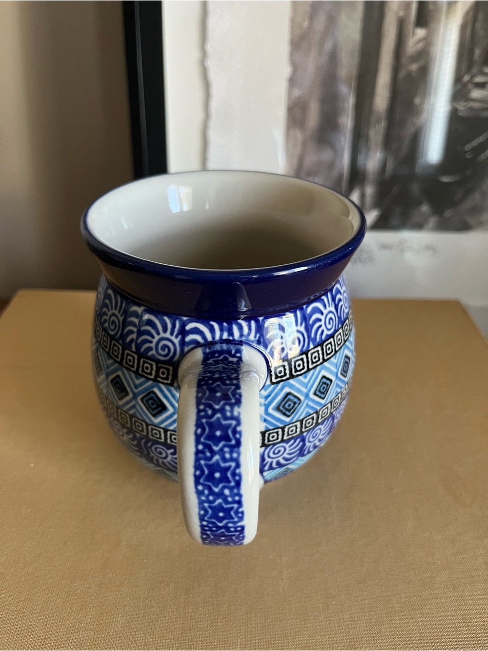 Ceramica Blue Aztec Sky Polish Pottery Mug 16 oz. - Picture 3 of 5